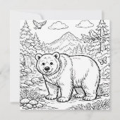 Animal Bear Black White Coloring Page (Voorkant)