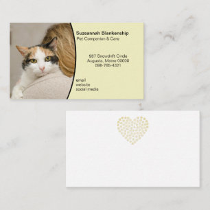Animal Care Custom Foto Pastel Geel Achtergrond Visitekaartje