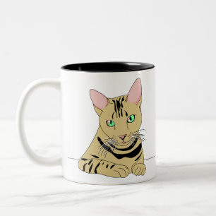 Animal Cat Cute Kitty Mao Pet Pose Tweekleurige Koffiemok