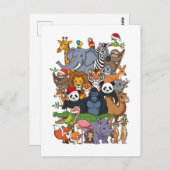 Animal Christmas Briefkaart (Voorkant / Achterkant)