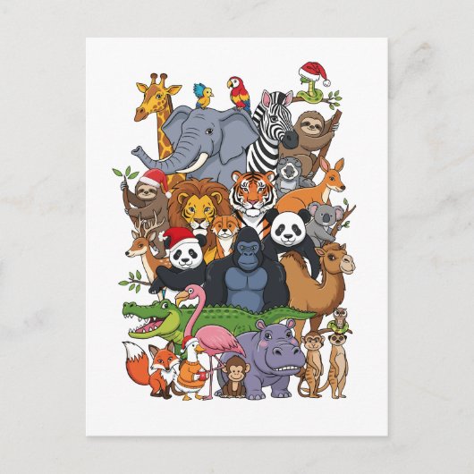 Animal Christmas Briefkaart (Voorkant)