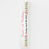 Animal Circus Train Kids Birthday in Pink Spandoek (Verticaal)