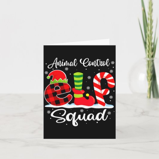 Animal Control Elf Squad Christmas Officer Matchin Kaart (Voorkant)