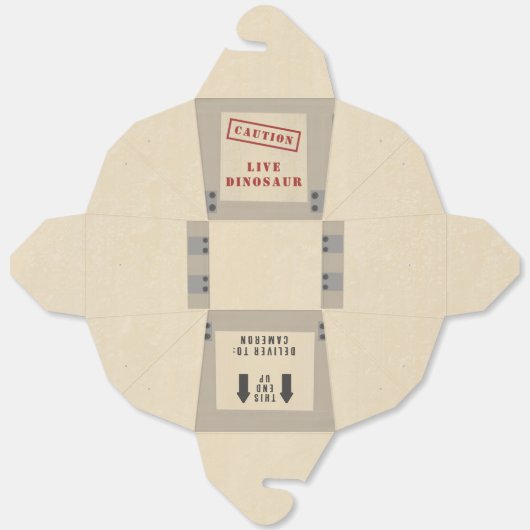 Animal Crate Dinosaur Jurassic Verjaardag Groot Bedankdoosjes (Ongevouwen)