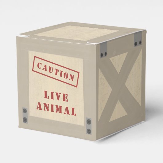Animal Crate Zoo Oerwoud Safari Birthday Bedankdoosjes (Voorkant Zijde)