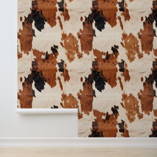 Animal Cream Zwart Bruin Zuidwest Koeienhuid Behang