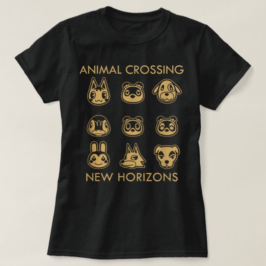 Animal Crossing New Horizons Character Grid T-shirt (Design voorkant)