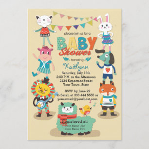 Animal Cuties vieren Baby shower-uitnodiging Kaart
