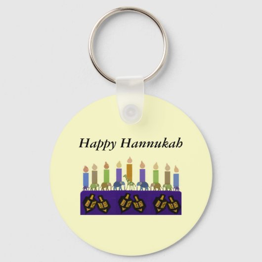 Animal Dreidel Hannukah Menorah Sleutelhanger (Voorkant)