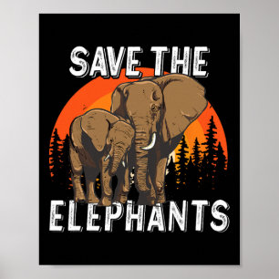 Animal Elephant Earth Day - Red de olifanten Poster