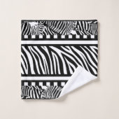 Animal exotique Noir et Blanc Zèbre Imprimer Servi (Gant de toilette)