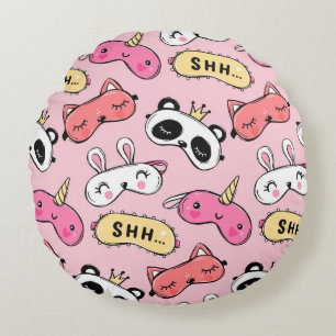 Animal Face Shhh Rond Kussen