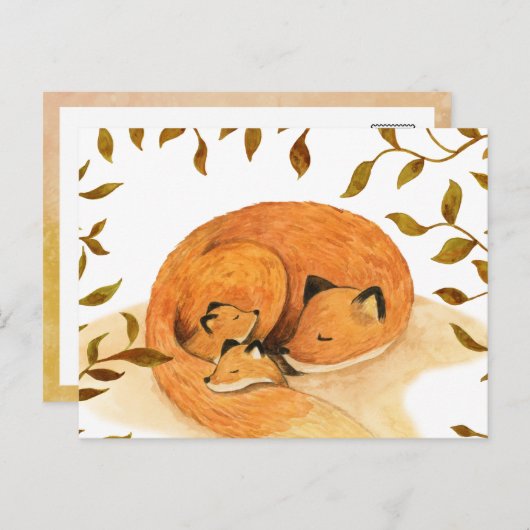 animal forestier renard des bois Carte postale (Devant / Derrière)