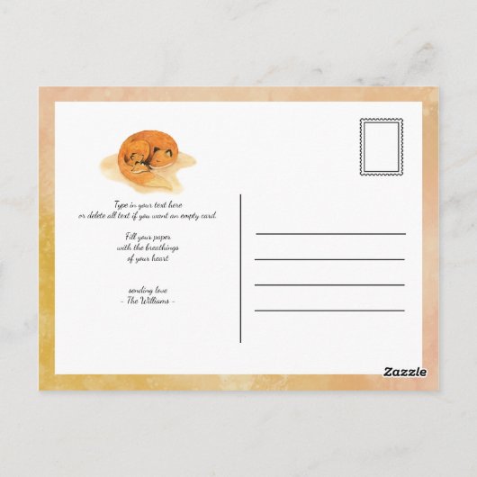 animal forestier renard des bois Carte postale (Dos)