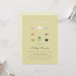 Animal Friends Baby shower Sunshine Invitation Kaart