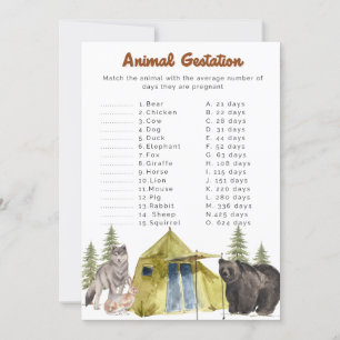 Animal Gestation Baby shower Games Kaart