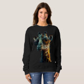 animal  giraffe with stylish sunglasses trui (Voorkant volledig)