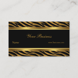 Animal Gold Black Stripe Elegant Classy 2 Visitekaartje