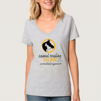 Animal Healing Now T-shirt voor vrouwen met V-hals