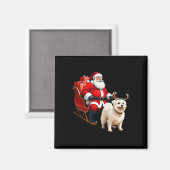 Animal Hondenliefhebber Santa Sleigh Maltese Rendi Magneet (Voorkant / Achterkant)