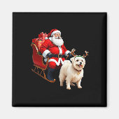 Animal Hondenliefhebber Santa Sleigh Maltese Rendi Magneet (Voorkant)