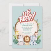 Animal Kids Preschool Graduol Party Invitation (Dos)
