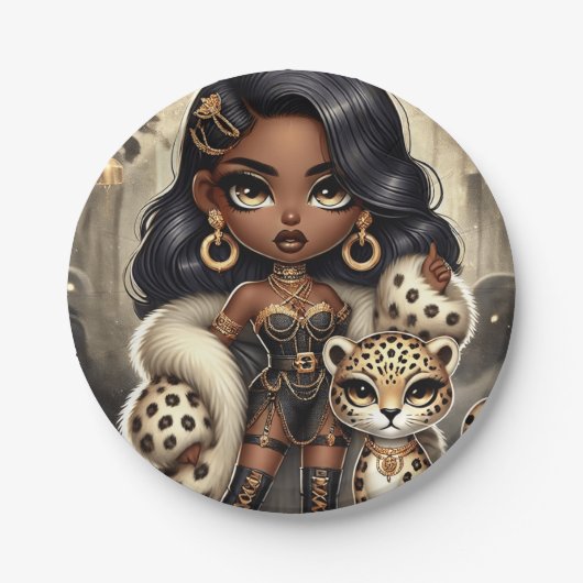 Animal Kingdom Couture Leopard Papieren Bordje (Voorkant)