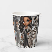 Animal Kingdom Couture Zebra Papieren Bekers (Achterkant)
