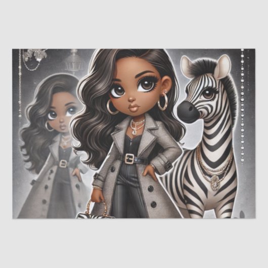 Animal Kingdom Couture Zebra Tissuepapier (Voorkant)