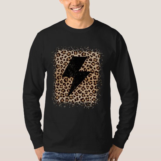 Animal Leopard Cheetah Bolt Lightning Print T-shirt (Voorkant)