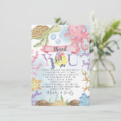 Animal marin sous la mer Note de Carte de remercie (Debout devant)