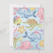 Animal marin sous la mer Note de Carte de remercie (Dos)