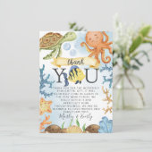 Animal marin sous la mer Note de Carte de remercie (Debout devant)