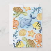 Animal marin sous la mer Note de Carte de remercie (Dos)