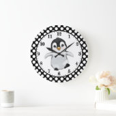 animal mignon amoureux de pingouin Grosse horloge (Maison)