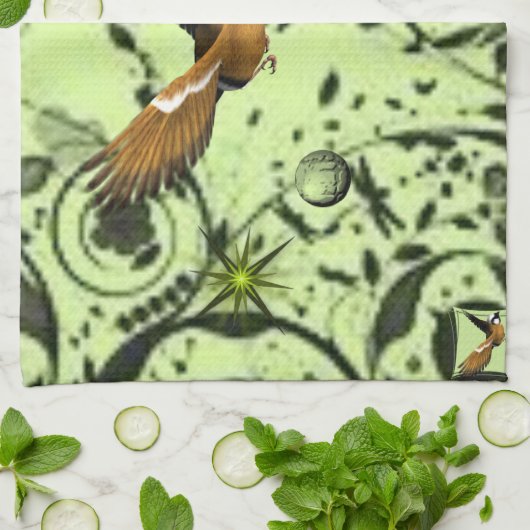 animal oiseau cuisine serviette à main (Plié)