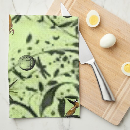 animal oiseau cuisine serviette à main (Quart Plié)