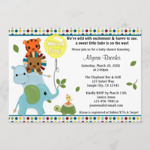 Animal Parade Baby shower Invitation APK #3 Kaart