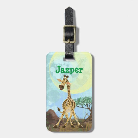 Animal Parade Giraffe Bagagelabel (Voorkant verticaal)