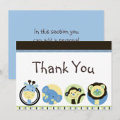 Animal Park Baby shower Merci Cartes (Devant / Derrière)