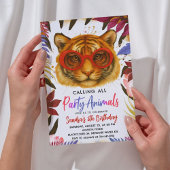 Animal Party - Tiger Birthday Party Invitation