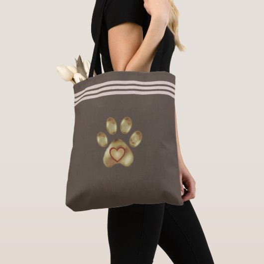 Animal Paw poêle sur Sac fourre-tout Brown et beig (De près)