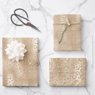 Animal Print Gold Glitter Inpakpapier Vel
