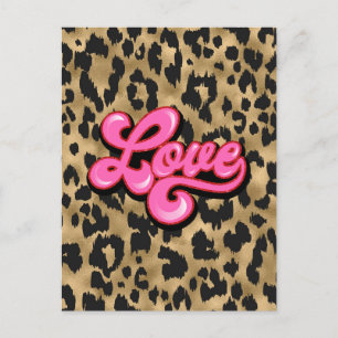 Animal Print Gold Love Briefkaart