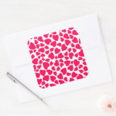 Animal Print Heart 2014 Vierkante Sticker (Envelop)