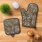 Animal Print - Oven Mitt & Pot Holder Ovenwant & Pannenlap Set (Top down)