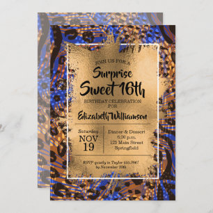 Animal Print Sweet 16th Birthday Invitations