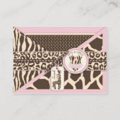 Animal Print Tutu Clothesline Luier Raffle Ticket Informatiekaartje (Achterkant)