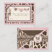 Animal Print Tutu Clothesline Luier Raffle Ticket Informatiekaartje (Voorkant / Achterkant)