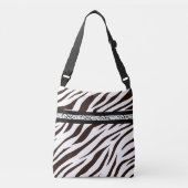 Animal print zebra black and white bag market crossbody tas (Voorkant)